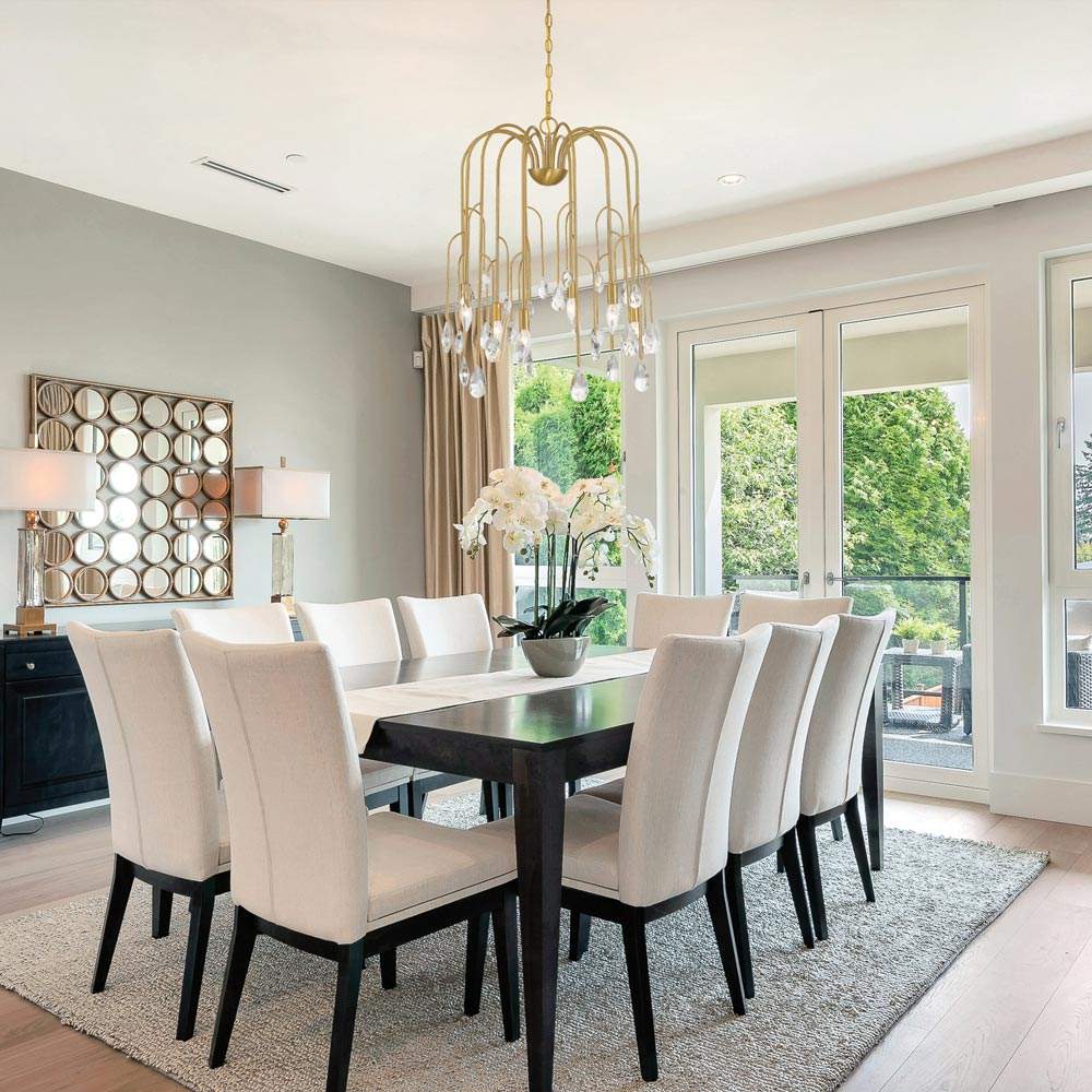Anholt Chandelier in dining room.