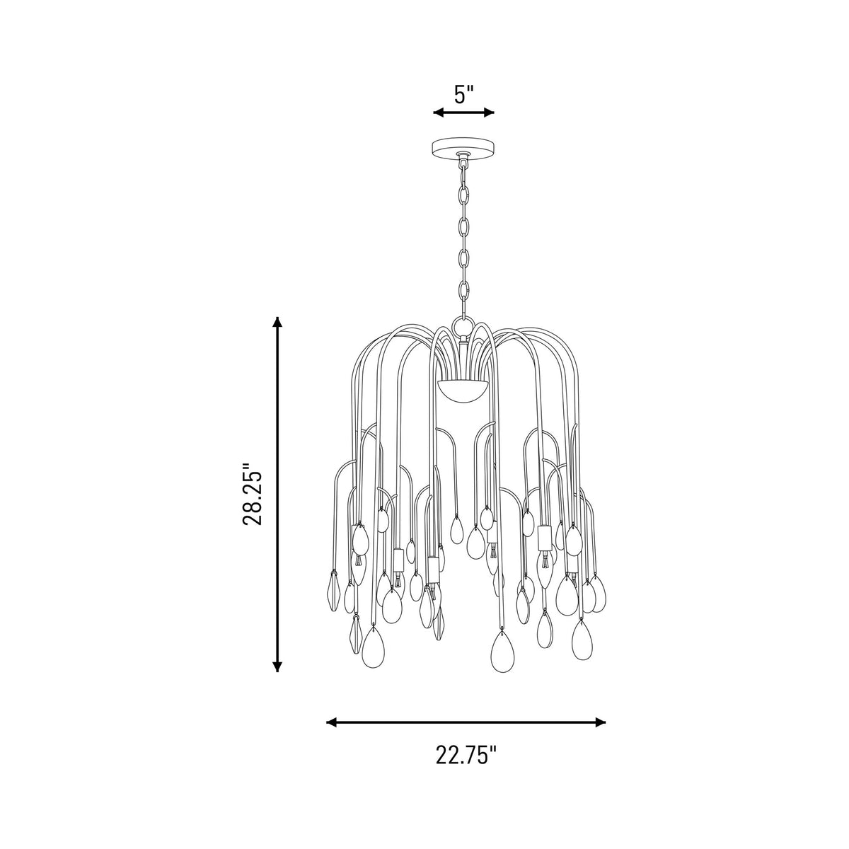 Anholt Chandelier - line drawing.