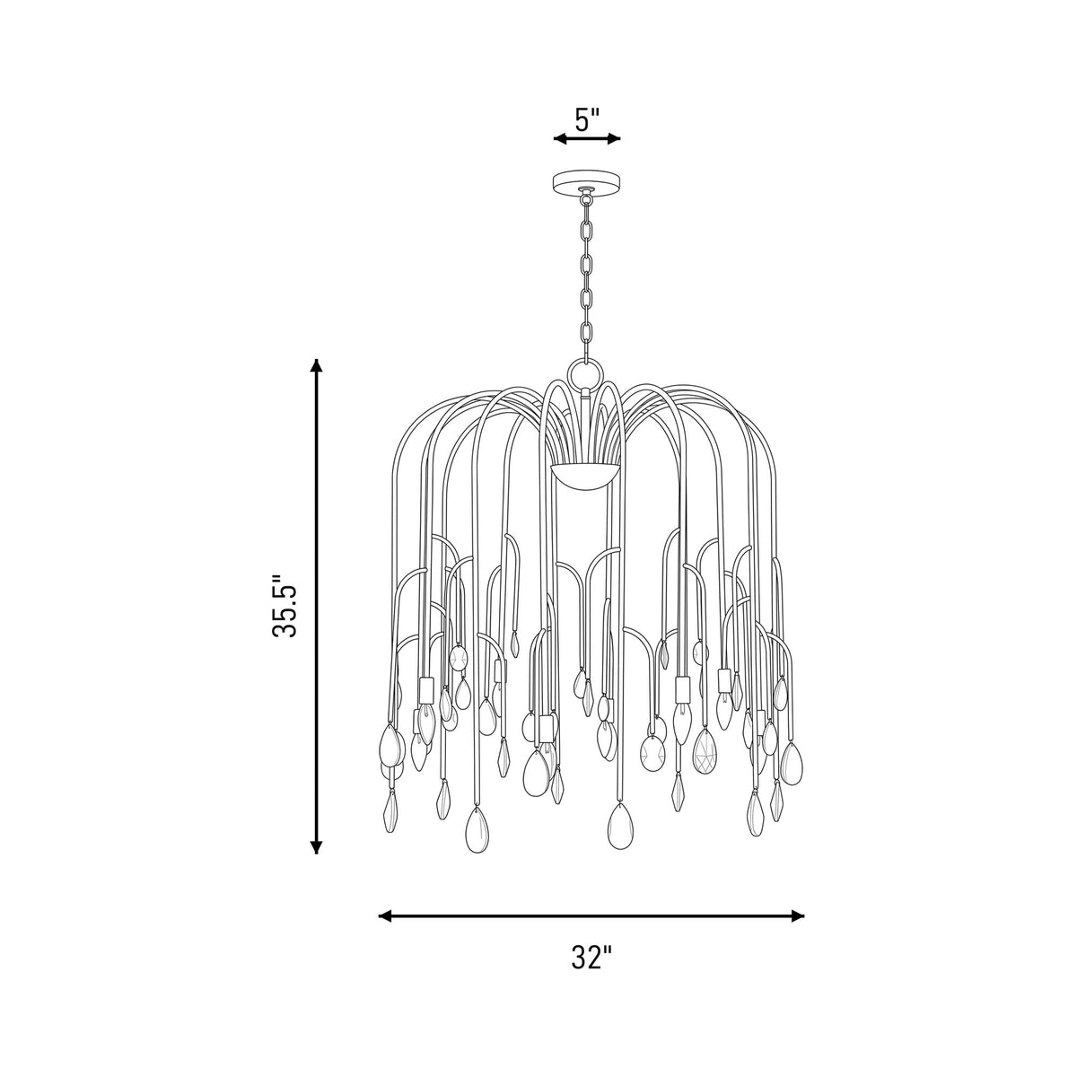 Anholt Chandelier - line drawing.