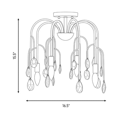 Anholt Convertible Semi Flush Mount Ceiling Light - line drawing.
