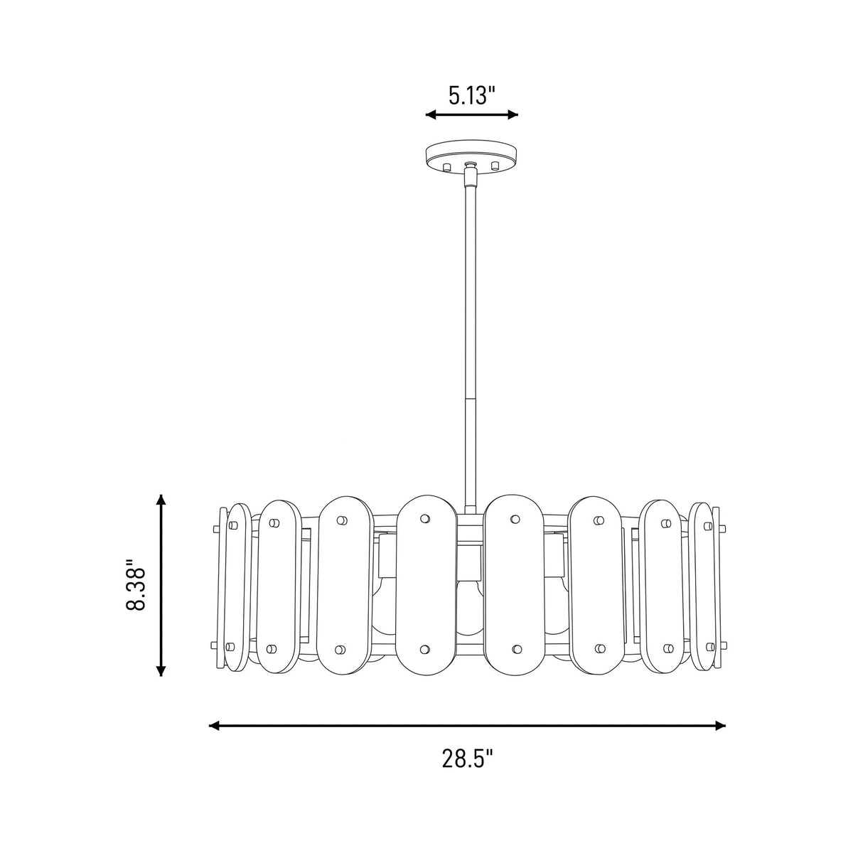 Antolini Pendant Light - line drawing.