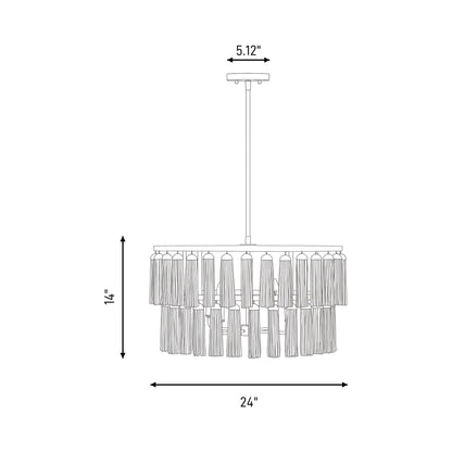 Aquitane Pendant Light - line drawing.