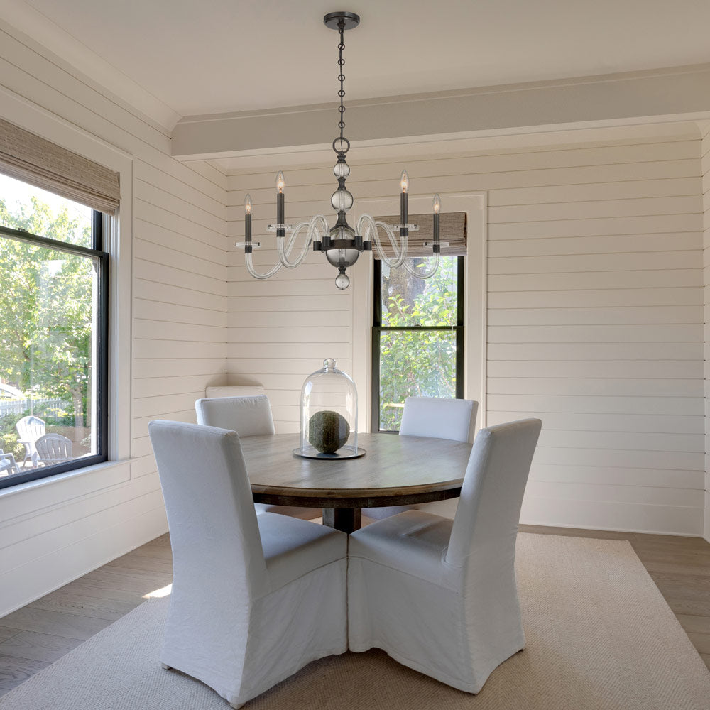 Aragon Chandelier in dining room.