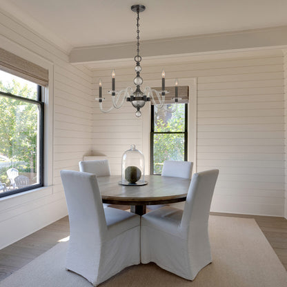 Aragon Chandelier in dining room.