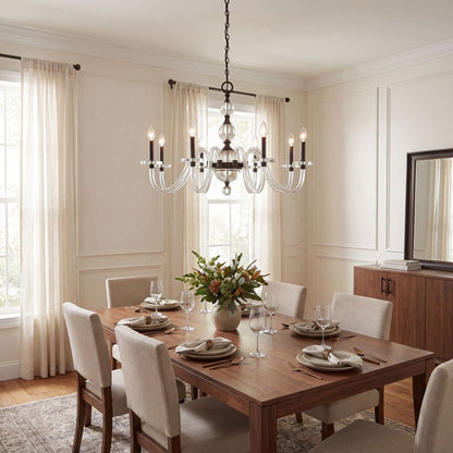 Aragon Chandelier in dining room.