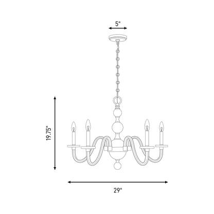 Aragon Chandelier - line drawing.