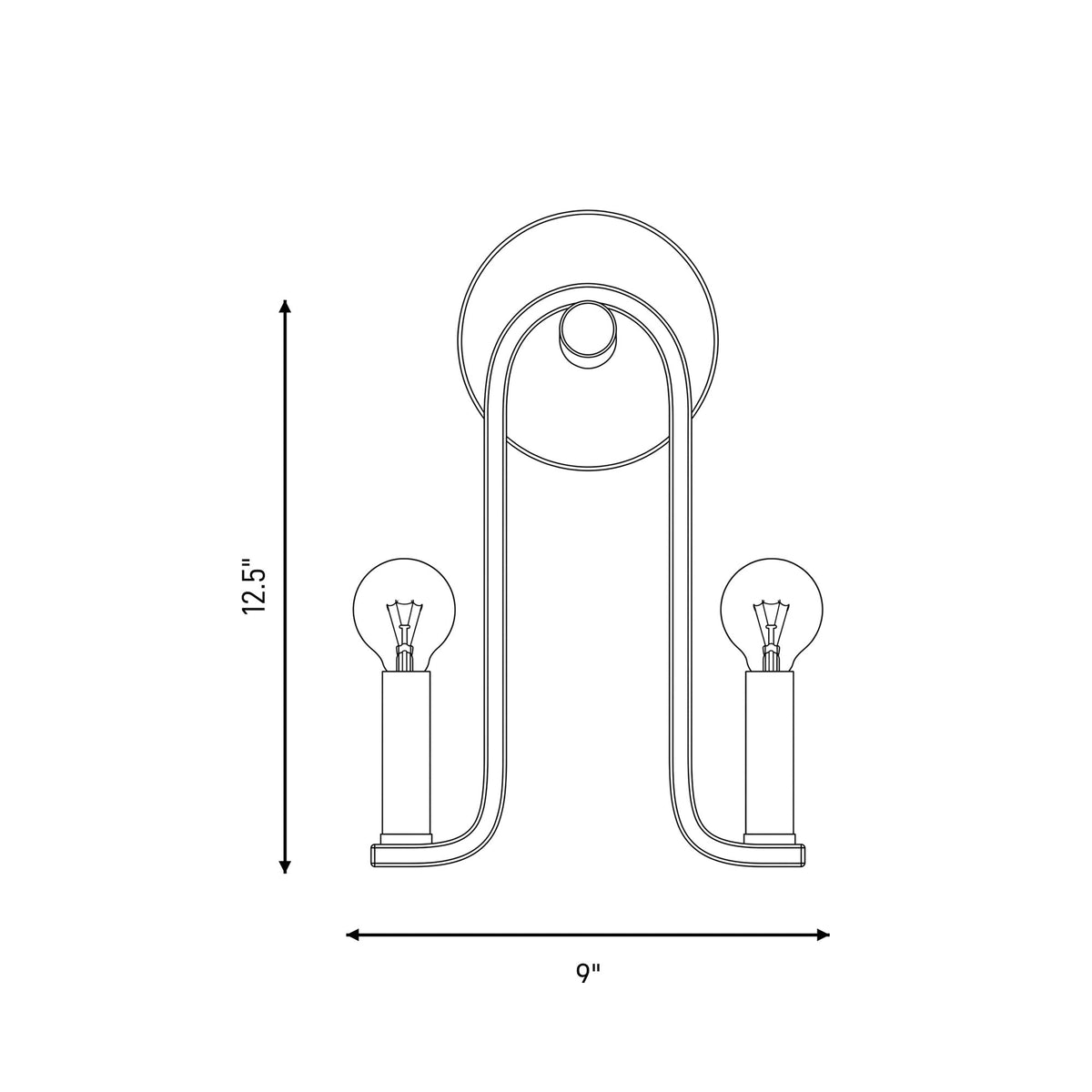 Archway Wall Light - line drawing.