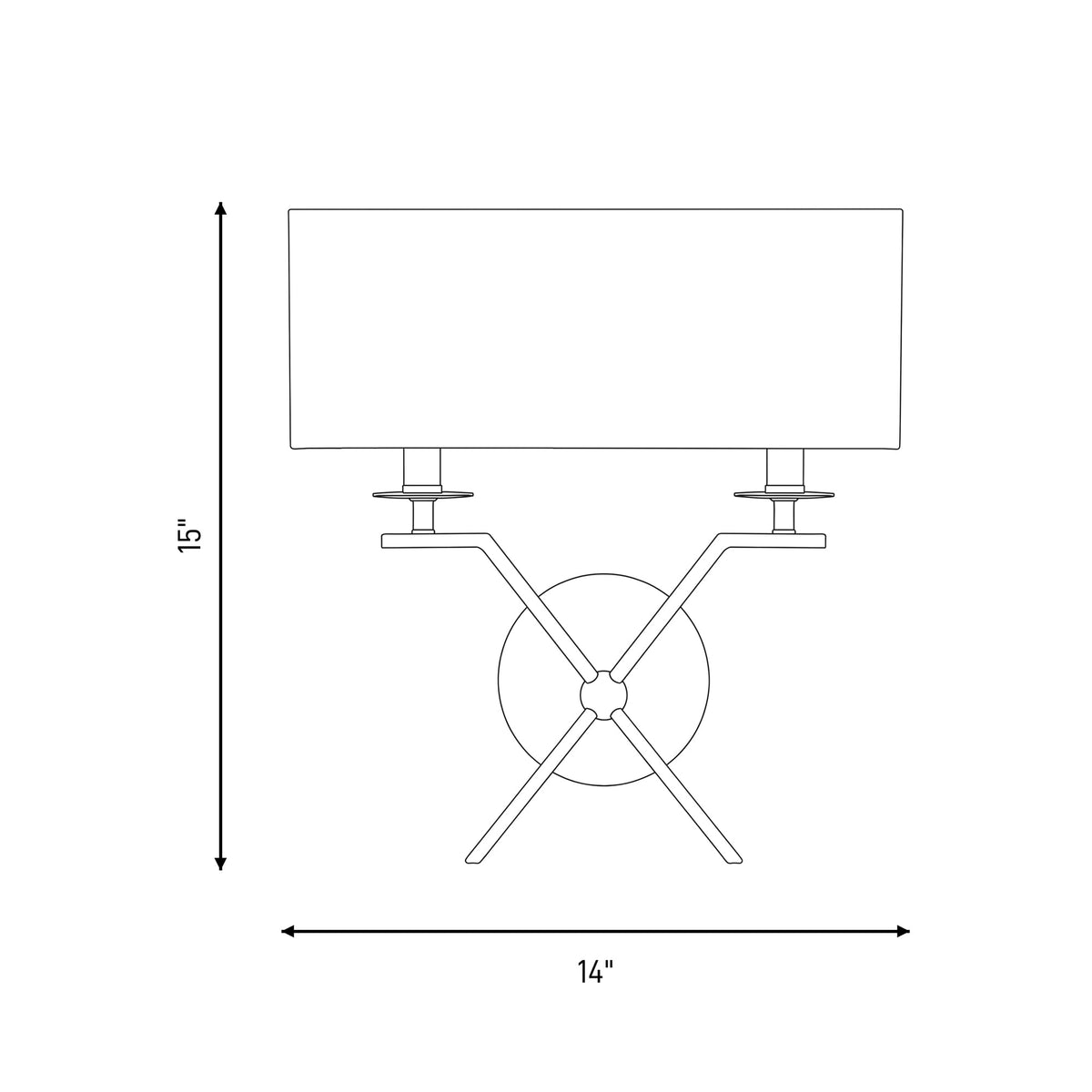 Arondale Wall Light - line drawing.