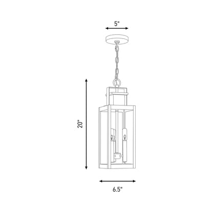 Ascott Outdoor Pendant Light - line drawing.