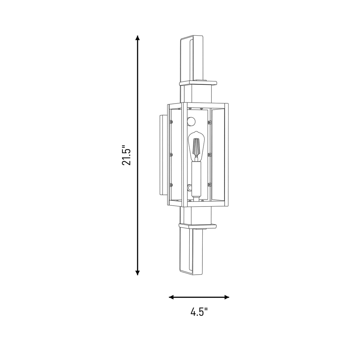 Ascott Outdoor Wall Light - line drawing.