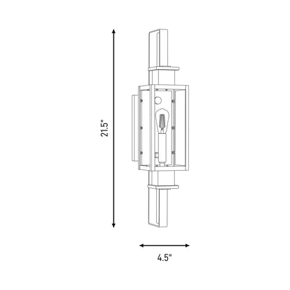 Ascott Outdoor Wall Light - line drawing.