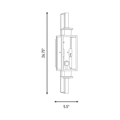 Ascott Outdoor Wall Light - line drawing.
