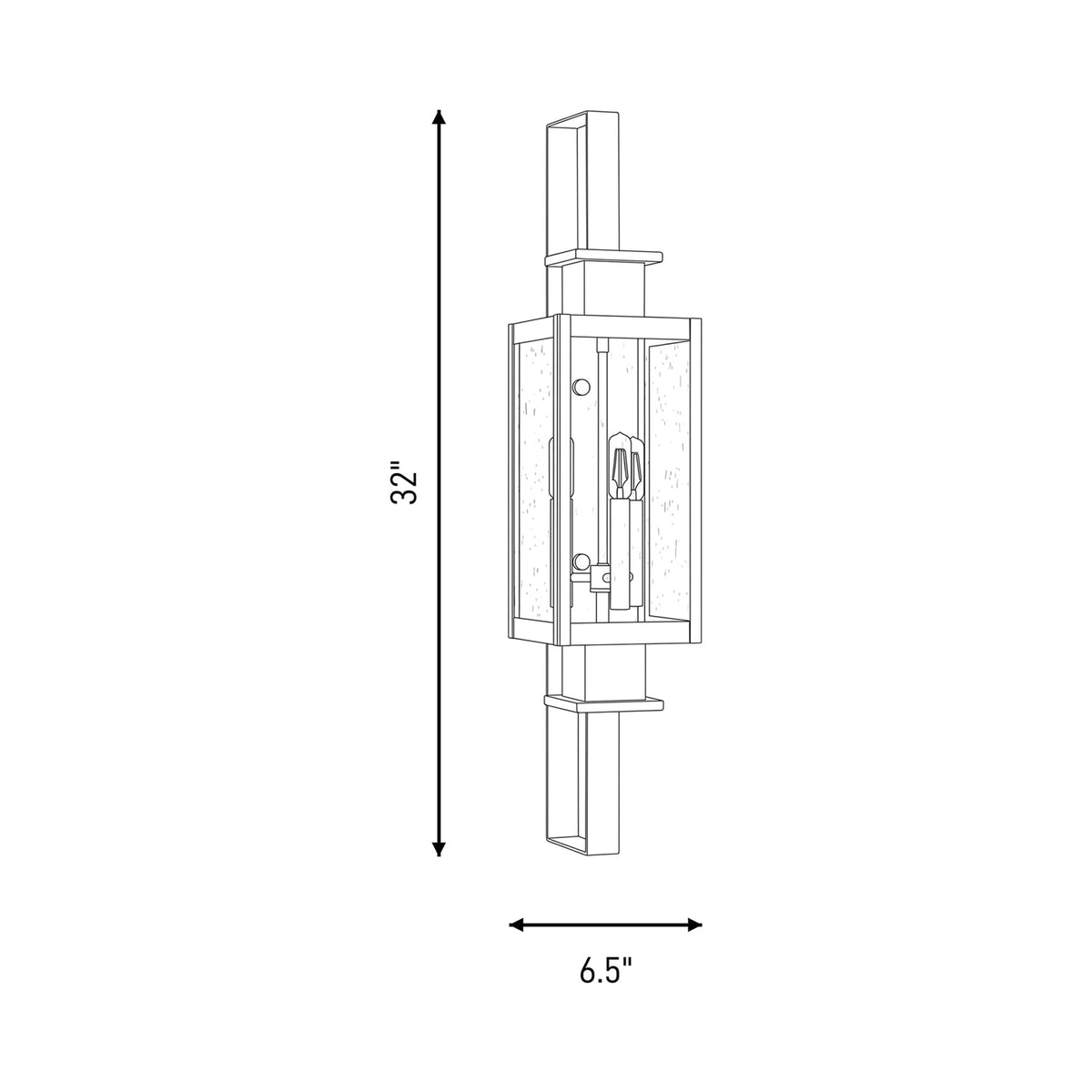 Ascott Outdoor Wall Light - line drawing.