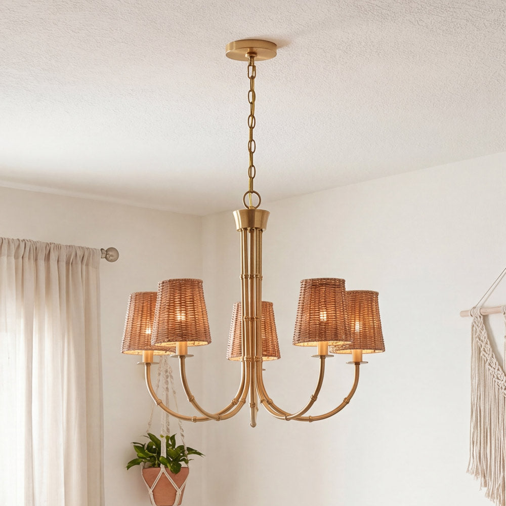 Ashbury Chandelier in living room.