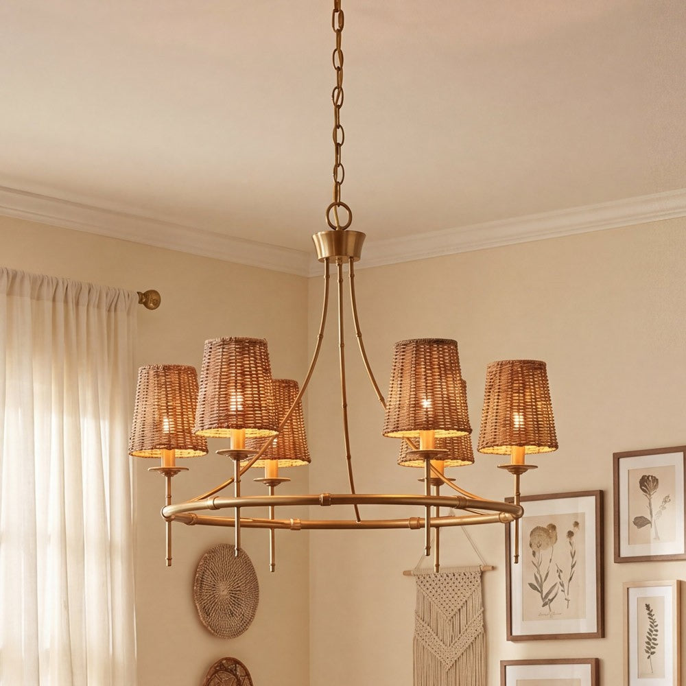 Ashbury Chandelier in living room.