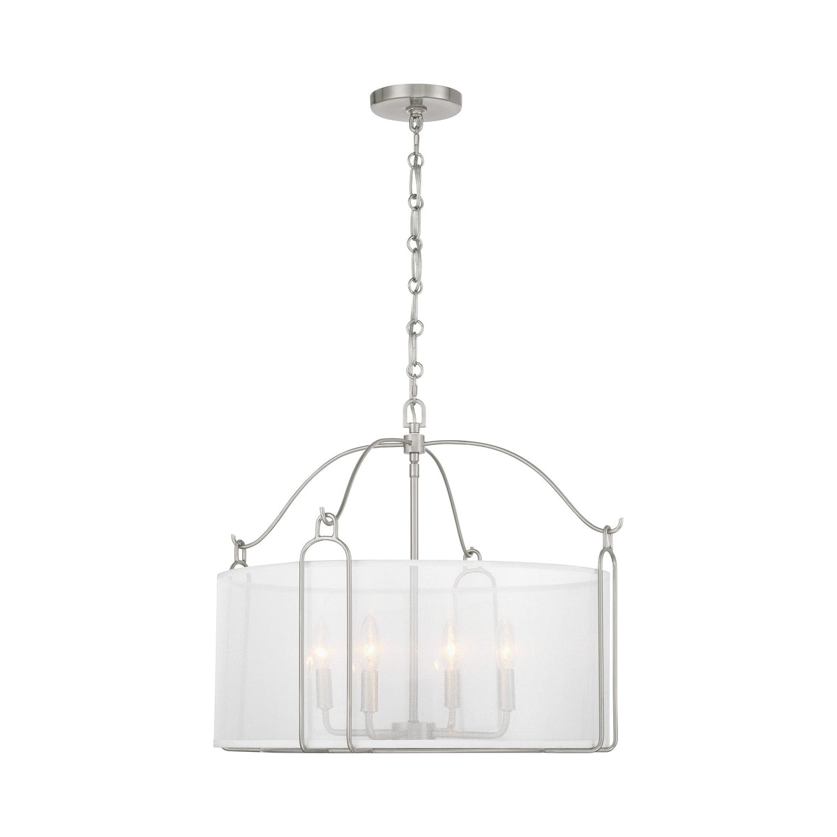 Ashlay Pendant Light in Satin Nickel.