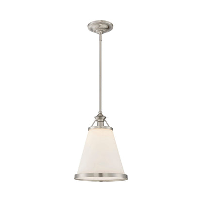 Ashmont Pendant Light in Satin Nickel.