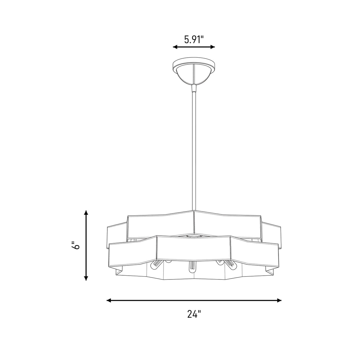 Atherton Pendant Light - line drawing.