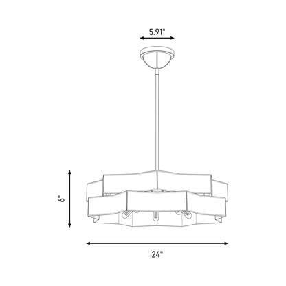 Atherton Pendant Light - line drawing.