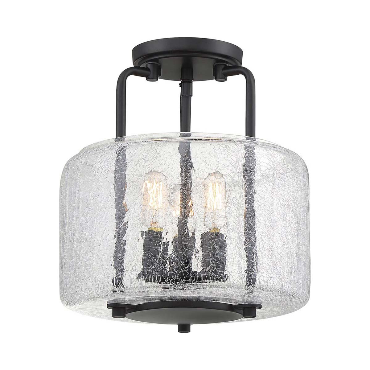 Avalon Semi Flush Mount Ceiling Light in Black.