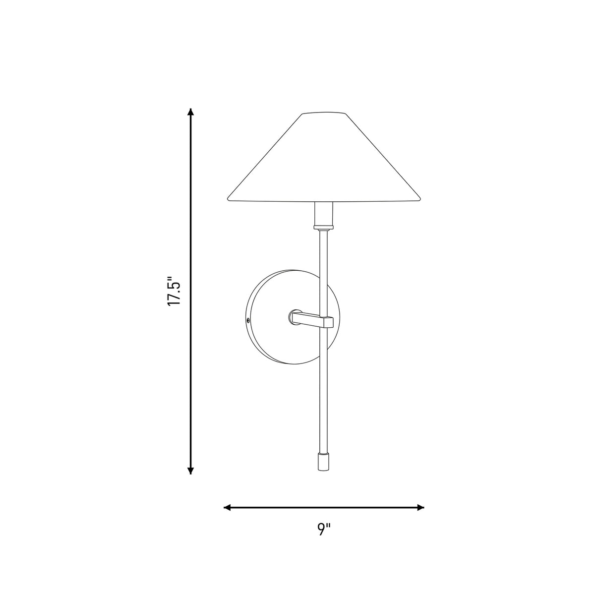 Avon Wall Light - line drawing.