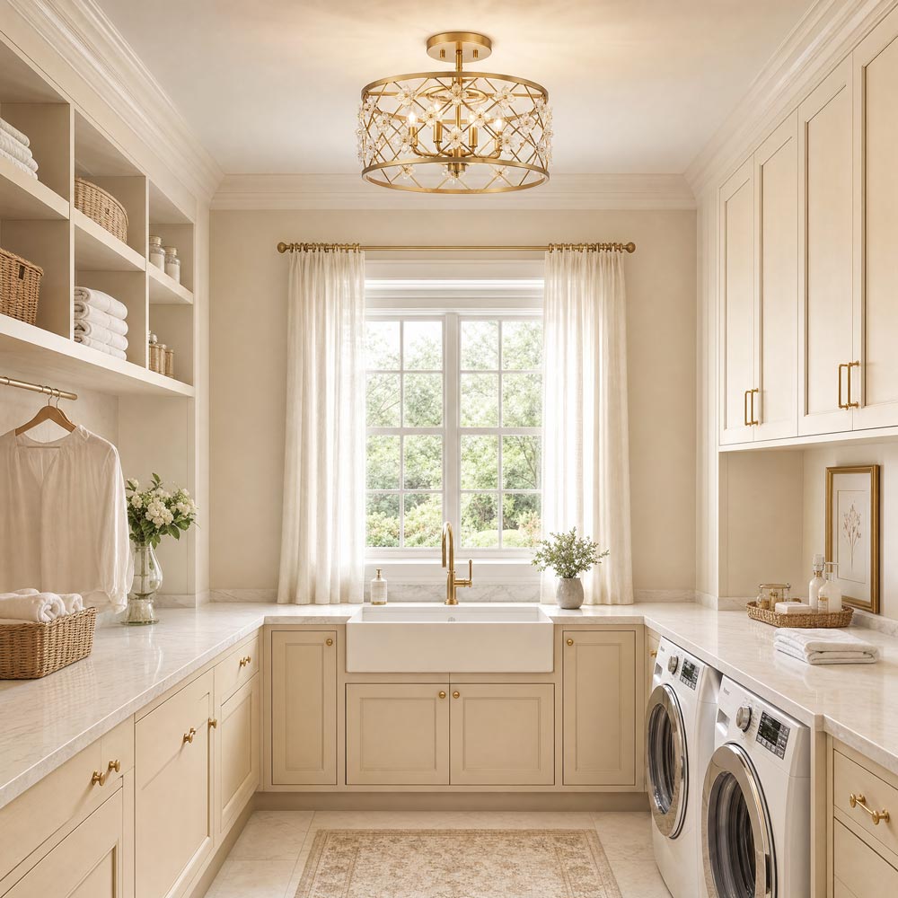 Bailey Convertible Semi Flush Mount Ceiling Light in kitchen.