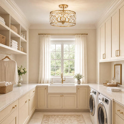 Bailey Convertible Semi Flush Mount Ceiling Light in kitchen.