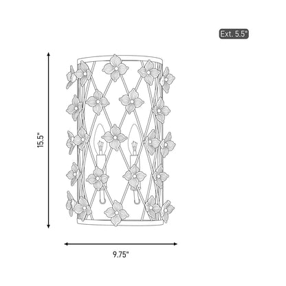 Bailey Wall Light - line drawing.