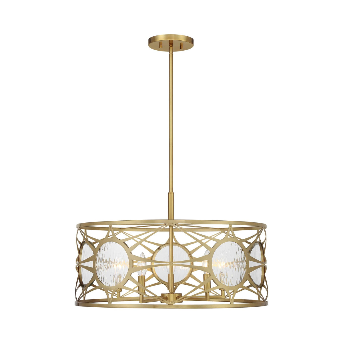 Balfour Convertible Semi Flush Mount Ceiling Light in Warm Brass.