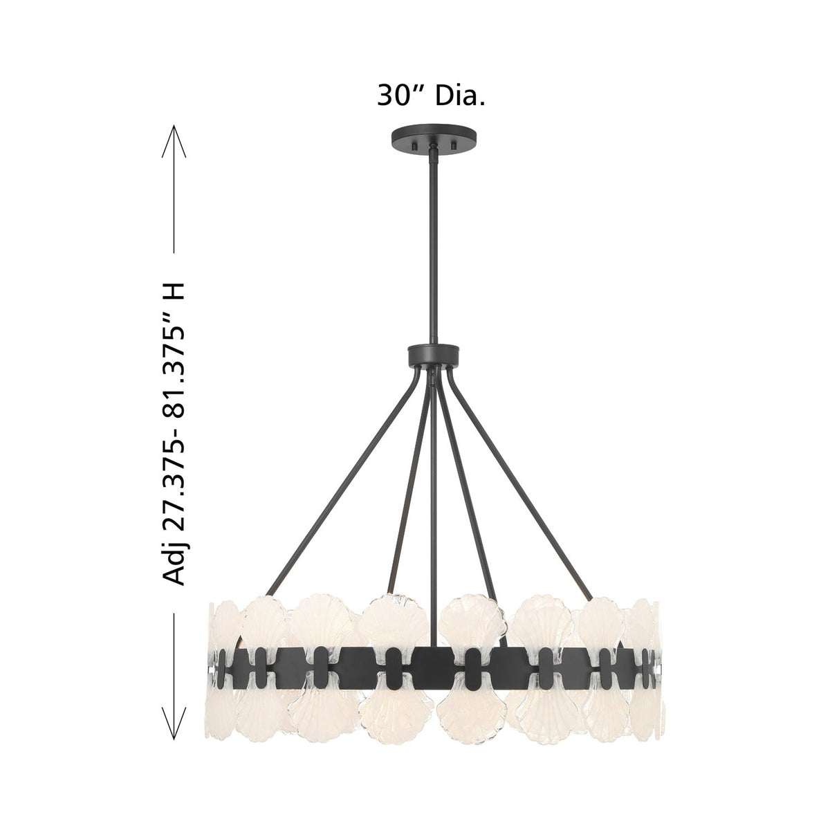 Bancroft Chandelier - line drawing.