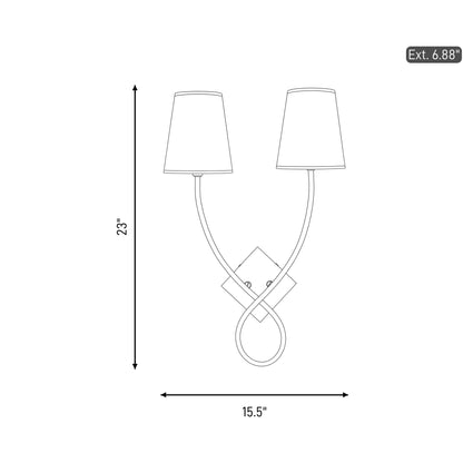 Barclay Wall Light - line drawing.