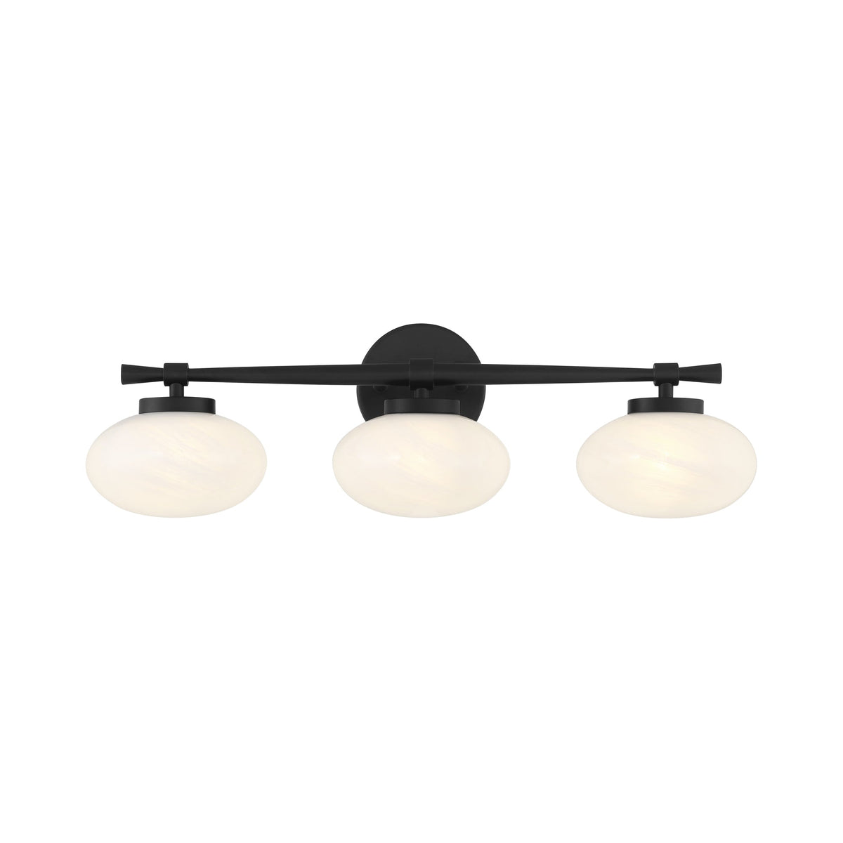 Barrow Bath Vanity Light in Matte Black (3-Light).