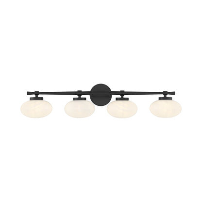 Barrow Bath Vanity Light in Matte Black (4-Light).