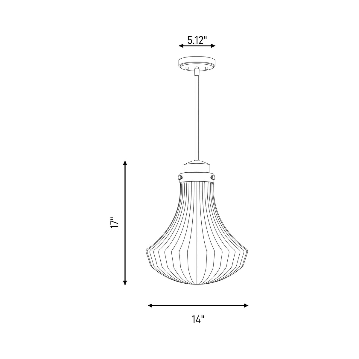 Bartlet Pendant Light - line drawing.