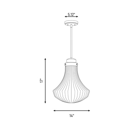 Bartlet Pendant Light - line drawing.