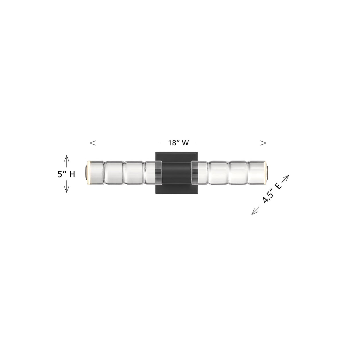 Beale LED Bath Vanity Light - line drawing.