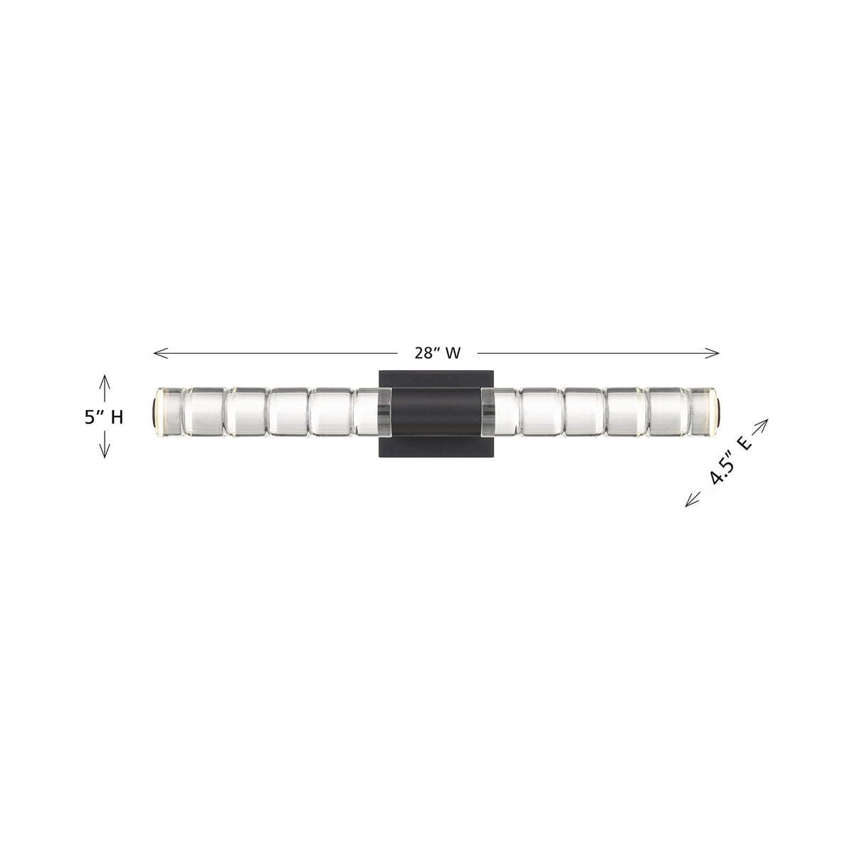 Beale LED Bath Vanity Light - line drawing.