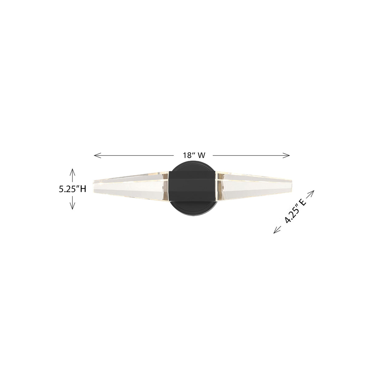 Beaumont LED Bath Vanity Light - line drawing.
