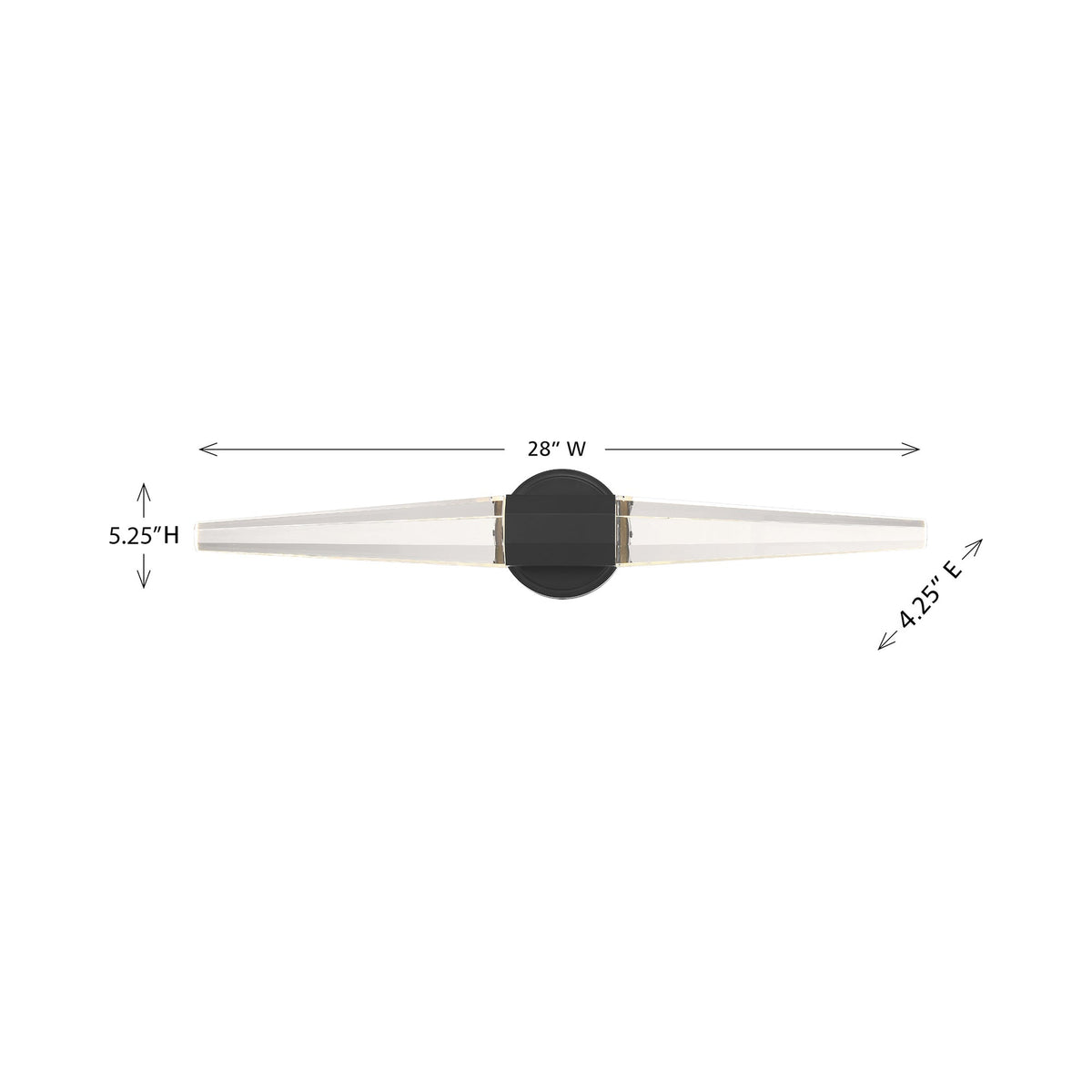 Beaumont LED Bath Vanity Light - line drawing.