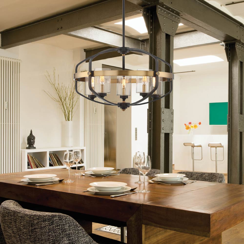 Kirkland Chandelier in dining room.