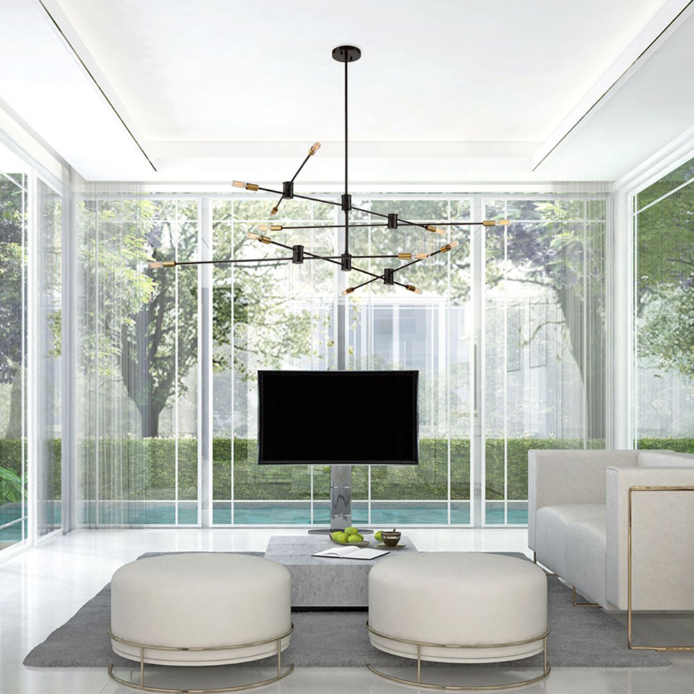 Lyrique Chandelier in living room.