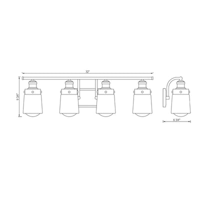 Macauley Vanity Wall Light - line drawing.