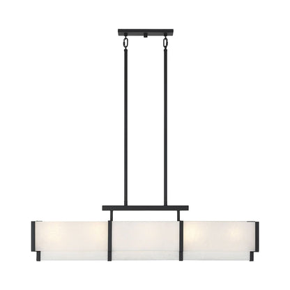 Orleans Linear Pendant Light in Black Cashmere.