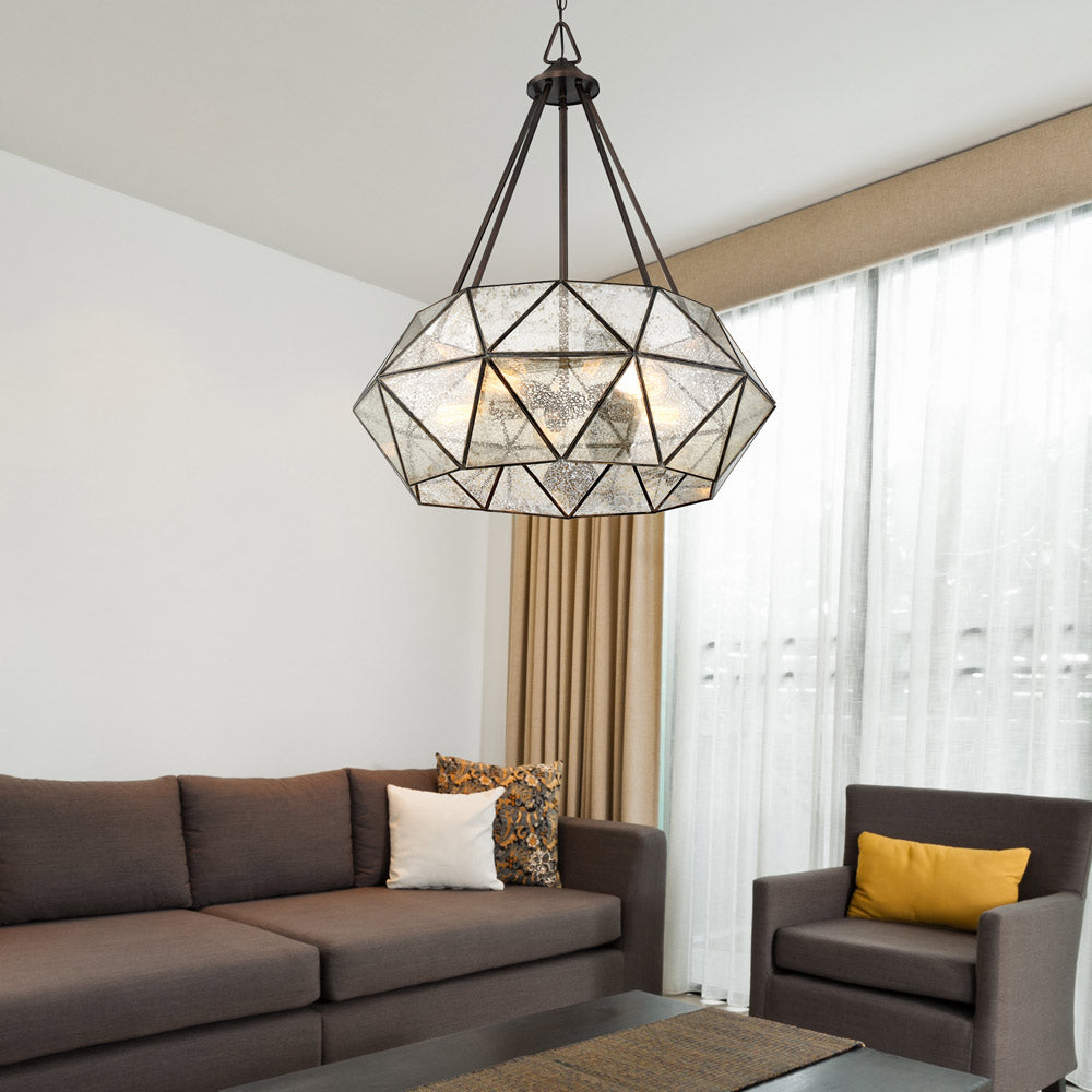 Tartan Pendant Light in living room.