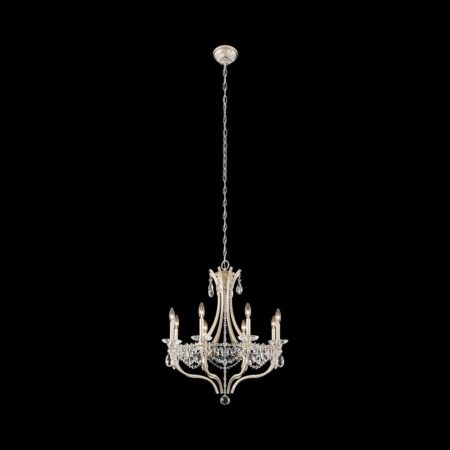 Adley Chandelier in Antique Silver (Radiance Crystal).
