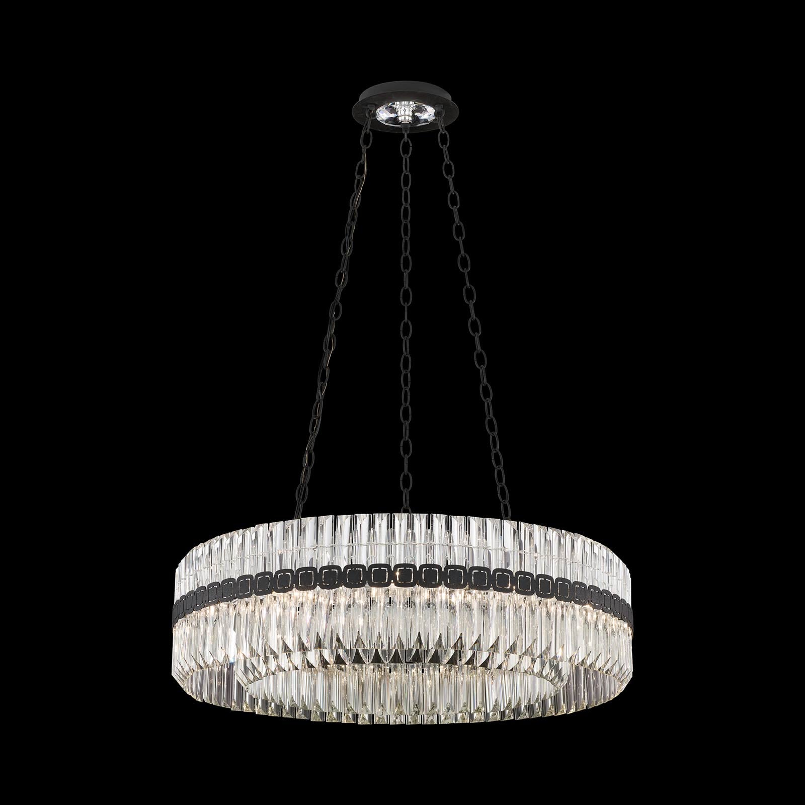 Alina Round Pendant Light in Ferro Black.