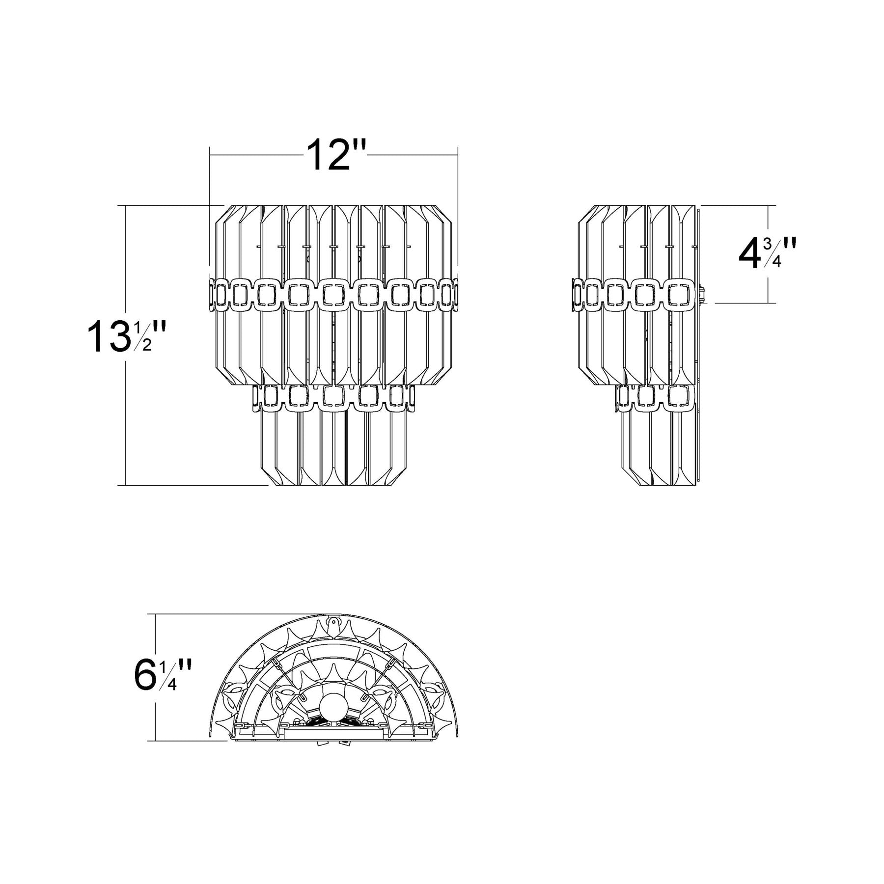 Alina Wall Light - line drawing.