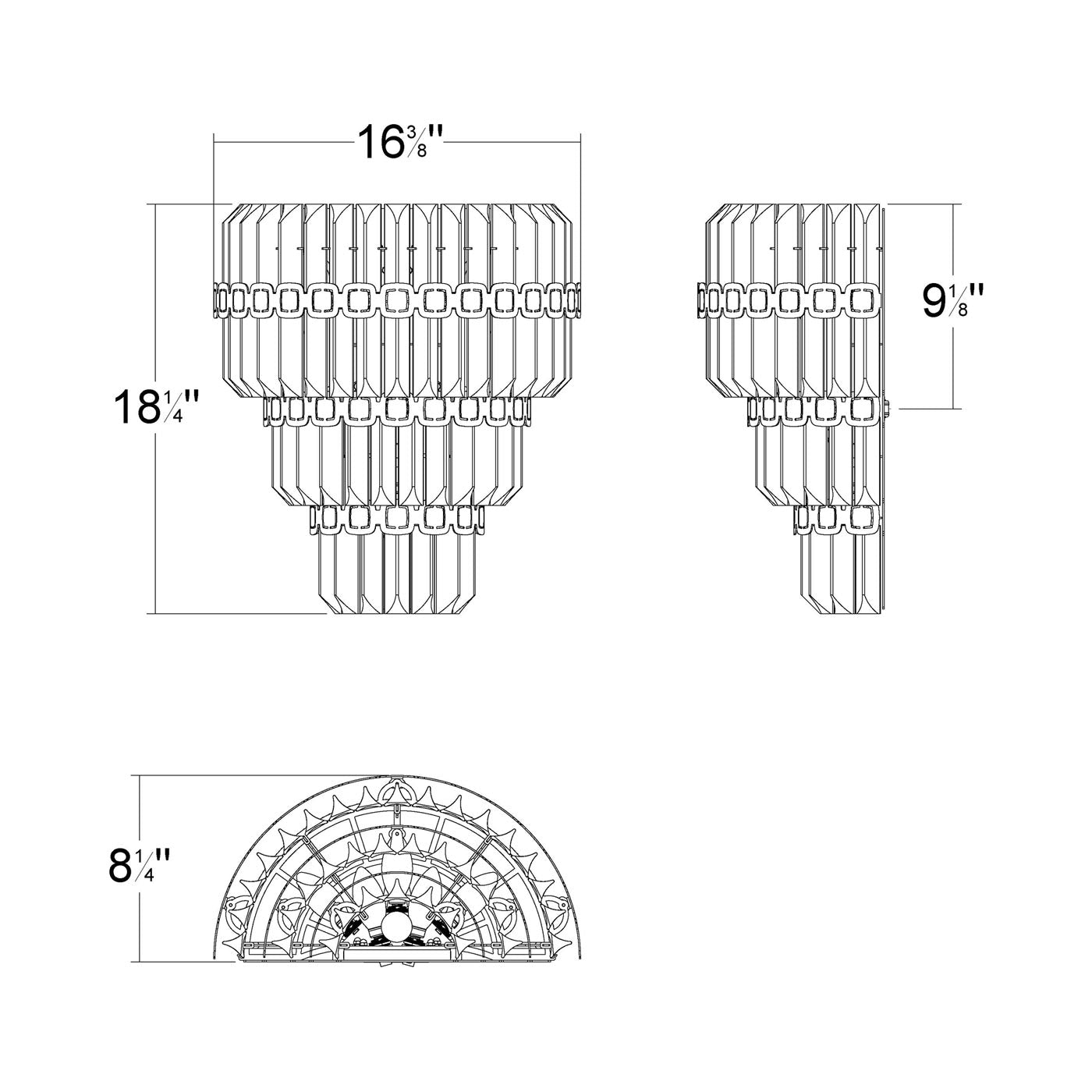 Alina Wall Light - line drawing.