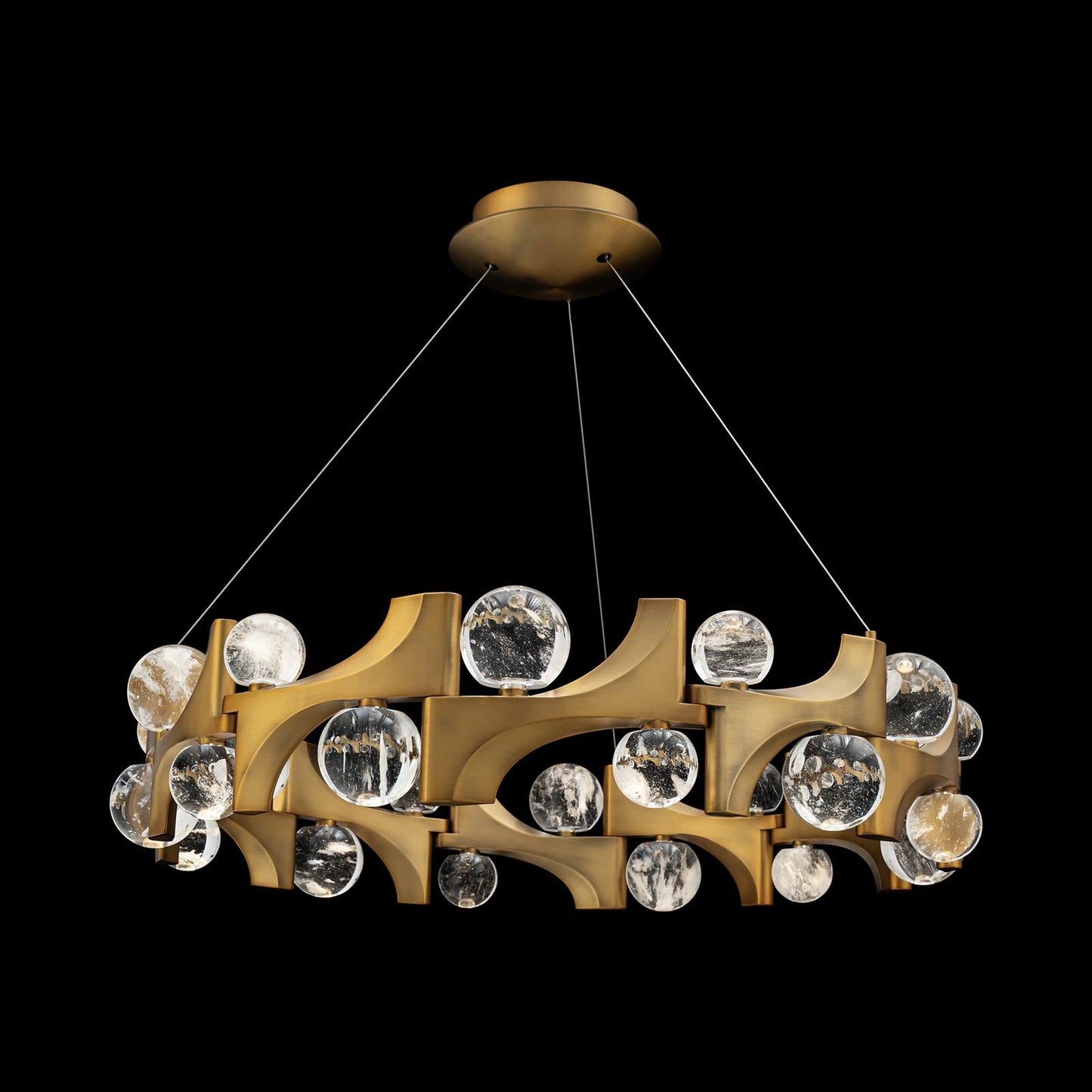 Amorina LED Pendant Light in Aged Brass.