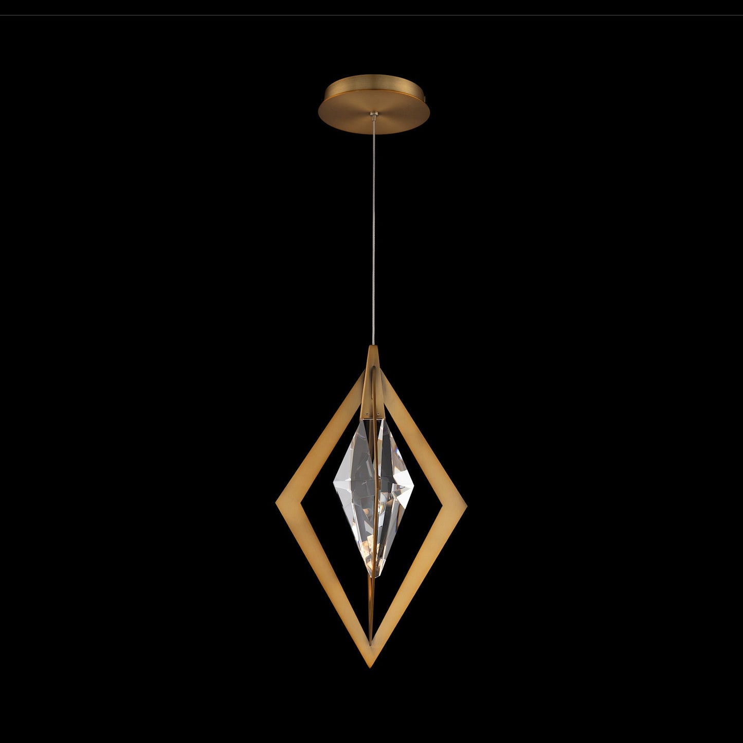 Amoureux LED Pendant Light in Aged Brass.